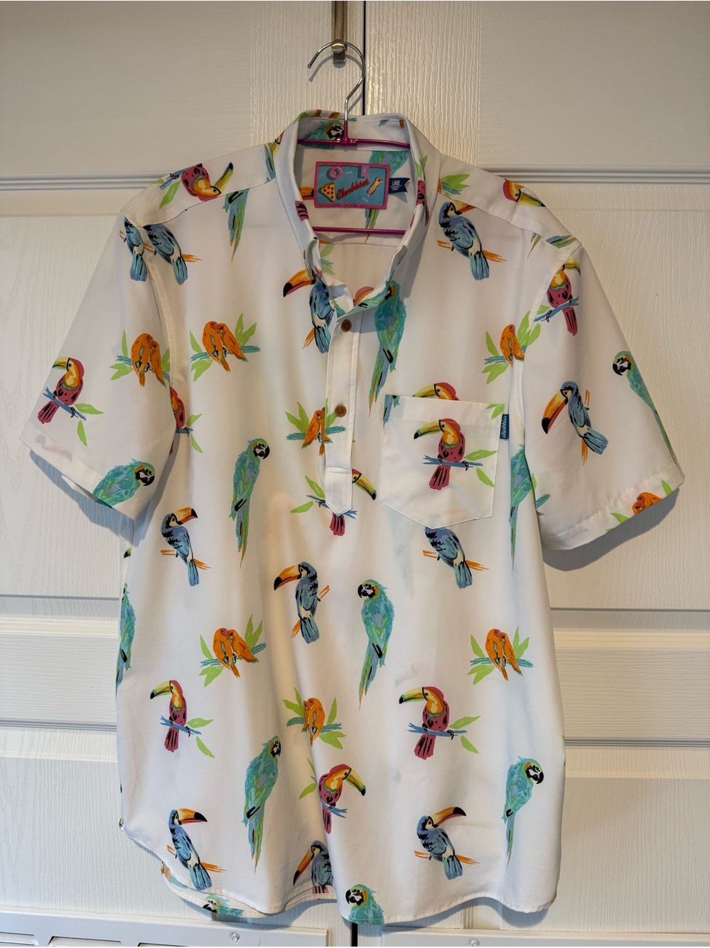 Chubbies Men’s Dude Where’s The McCaw Polo Size Large Woven Shirt